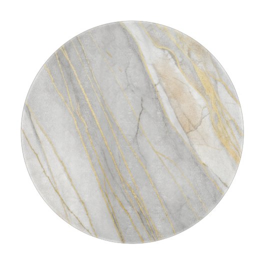 Golden Veined Carrara Marble Texture Snijplank (Voorkant)