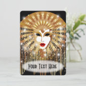 Golden Venice Carnival Party Masker (Staand voorkant)