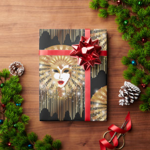 Golden Venice Carnival Party Masker Cadeaupapier