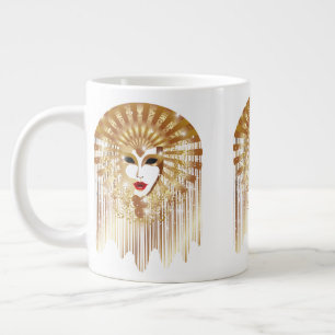 Golden Venice Carnival Party Masker Extra Grote Beker