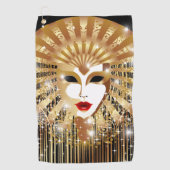 Golden Venice Carnival Party Masker Golfhanddoek (Voorkant)