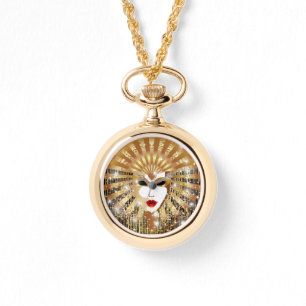 Golden Venice Carnival Party Masker Horloge