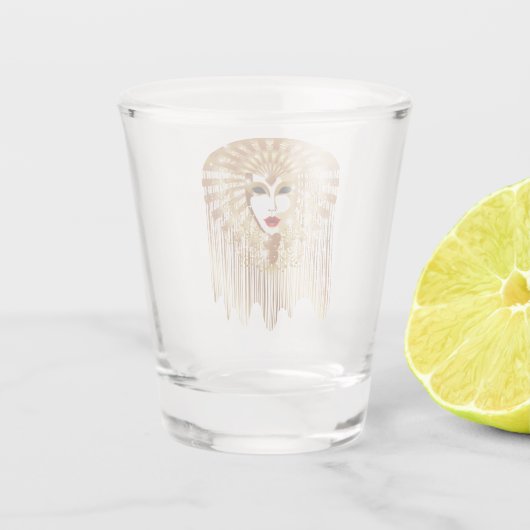 Golden Venice Carnival Party Masker Shot Glas (Achterkant)