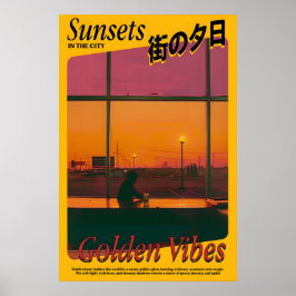Golden Vibes Sunset Art Print Atmospheric
