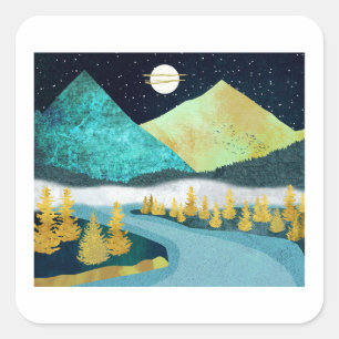 Golden Vierkante Sticker