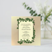 Golden Vine Wedding Invitation Kaart (Staand voorkant)
