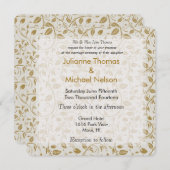Golden Vines bruiloft Kaart (Voorkant / Achterkant)