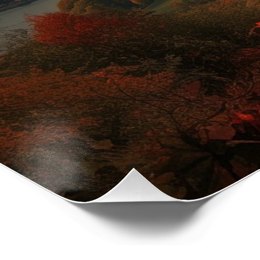 Golden Vineyard Path - Poster van het Piemonte-lan Perfect Poster (Hoek)