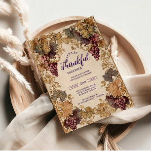 Golden Vineyard Thanksgiving Kaart