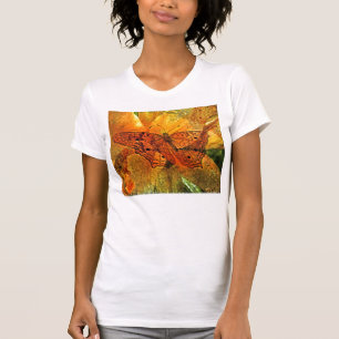 Golden vlinder en lily collage - T-shirt