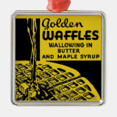 Golden Waffles Breakfast Metalen Ornament (Voorkant)
