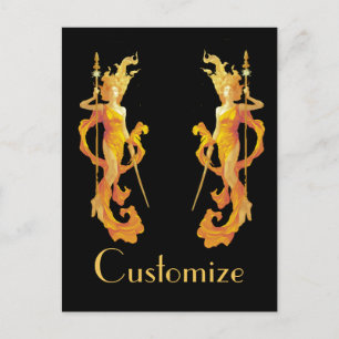Golden Warrior Goddess Thunder_Cove Briefkaart