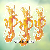Golden Warrior Goddess Thunder_Cove Raamsticker (Vel 3)