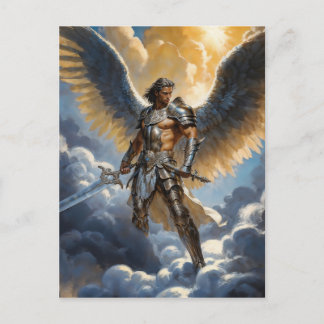 Golden Warrior of Heaven Archangel Michael Briefkaart