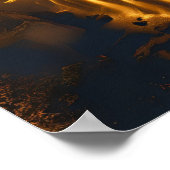 Golden Waterfall Abstracte kunst – Luxueus digitaa Poster (Hoek)