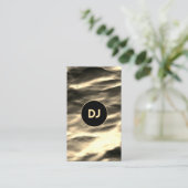 Golden wave faux vloeibaar goud textuur DJ Visitekaartje (Staand voorkant)