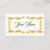 Golden Wave on Metallic Green Design Visitekaartje (Achterkant)