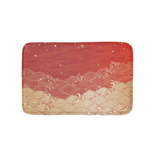 Golden Wave Paper Texture Pattern Badmat