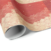 Golden Wave Paper Texture Pattern Cadeaupapier (Rol Hoek)