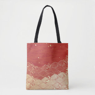 Golden Wave Paper Texture Pattern Draagtas