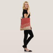 Golden Wave Paper Texture Pattern Draagtas (Op model)