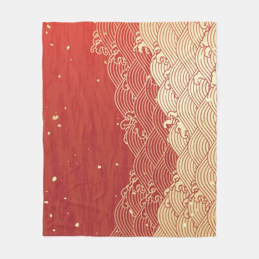 Golden Wave Paper Texture Pattern Fleece Deken (Voorkant)