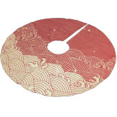 Golden Wave Paper Texture Pattern Kerstboom Rok (Gekanteld)