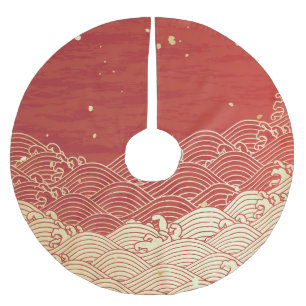 Golden Wave Paper Texture Pattern Kerstboom Rok
