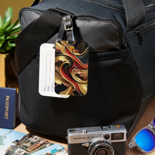 Golden Waves Bagagelabel (Voorkant & Achterkant)