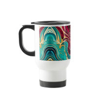 Golden Waves Fluid Art Café Mug