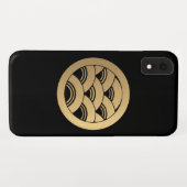 Golden Waves Japans Kamon in faux gold Case-Mate iPhone Case (Achterkant (horizontaal))