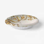 Golden Wavy bladeren Bloemen Papieren Kommen (Gebogen)