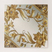 Golden Wavy Feuille Floral Jigsaw Puzzle Puzzle (Horizontal)