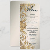 Golden Wavy Leaves Floral Menu (Voorkant / Achterkant)