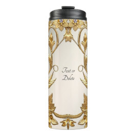 Golden Wavy verlaat Bloemen Thermische Tumbler Thermosbeker