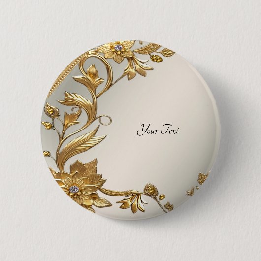 Golden Wavy verlaat Floral Button (Voorkant)