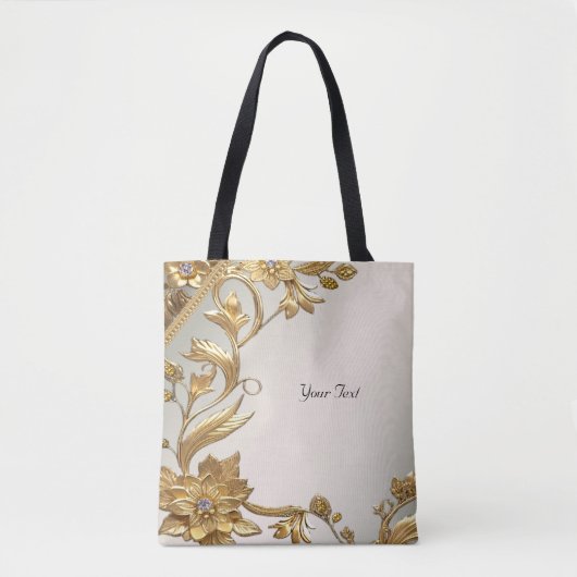 Golden Wavy verlaat Floral Canvas tas (Voorkant)