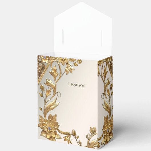 Golden Wavy verlaat Floral Favoriete Box Bedankdoosjes (Open)