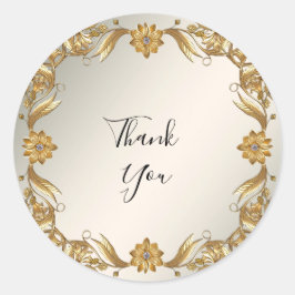 Golden Wavy verlaat Floral Sticker