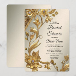 Golden Wavy verlaat Floral Vrijgezellenfeest Kaart