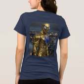 Golden Web: Women's Ultra-Realistic Spider Tee Tri-Blend Shirt (Achterkant)