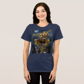 Golden Web: Women's Ultra-Realistic Spider Tee Tri-Blend Shirt (Voorkant volledig)