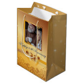 Golden Wedding 50e Jubileum  Medium Cadeauzakje (Voorkant Gekanteld)