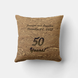 Golden Wedding 50th Jubileum, naam, vierkant Kussen