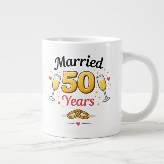 Golden Wedding Anniversary Coffee Mug Gift (Droite)