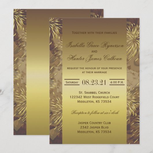 Golden Wedding Fireworks Kaart (Voorkant / Achterkant)