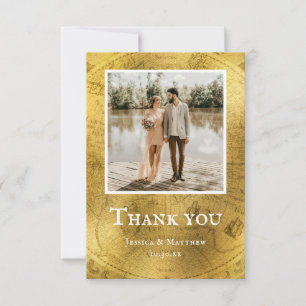 Golden Wedding Foto Bedankt Card