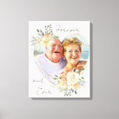 Golden Wedding Heart Shape Photo Forever en Ever Canvas Afdruk (Voorkant)