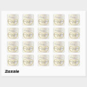 Golden Wedding Hearts Vierkante Sticker (Vel)
