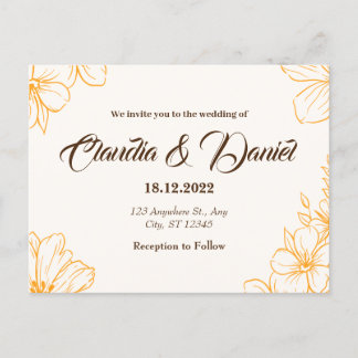 Golden Wedding Invitation Card Briefkaart